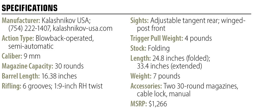 Kalashnikov USA KR-9S specs