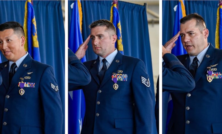 Three airmen who survived Tower 22 attack receive Purple Heart