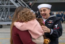 After nine grueling months at sea, USS Theodore Roosevelt is home