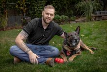 Army dog handler reunites with bomb-sniffing  buddy after years apart