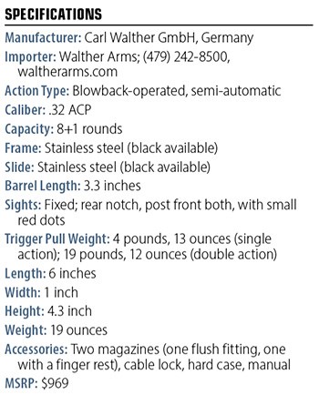 Walther PPK/S specs