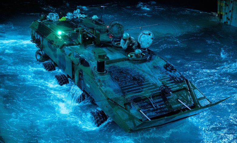 Marines put new amphibious vehicle to the test in first at-sea drill