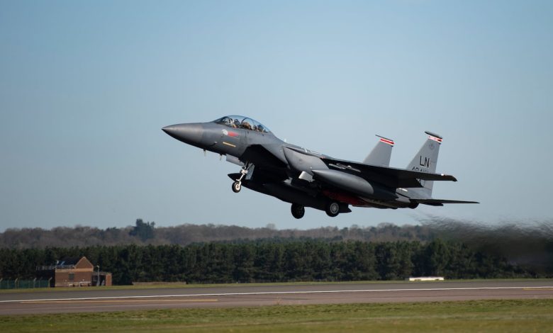 F-15Es with new electronic-warfare system make their debut in the UK