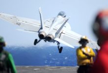 Jet landing on USS Truman goes overboard, forcing pilots to eject