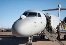 Airmen hold first training sortie for new electronic attack plane