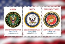 USPS unveils 250th anniversary stamps honoring military branches