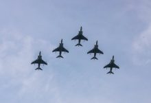 Marine squadron conducts its final Harrier flight in switch to F-35