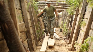 Marines and sailors combat drone threats by digging trenches