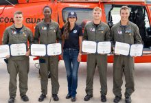 Coast Guard aircrew awarded medals for Texas flood rescues