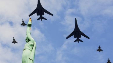 B-1 bombers, NATO fighters fly over Latvia to show unified force