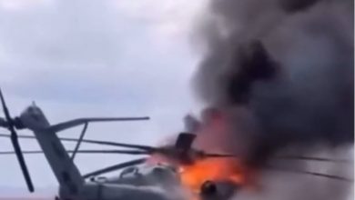 Marines investigating massive fire that engulfed CH-53E helicopter