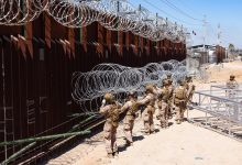Hundreds of Marines, sailors fortify US-Mexico border wall in Arizona