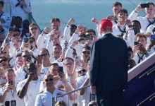 Trump celebrates Navy’s 250th anniversary at rally-like event