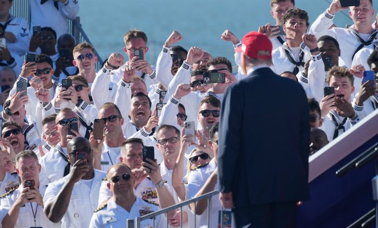 Trump celebrates Navy’s 250th anniversary at rally-like event