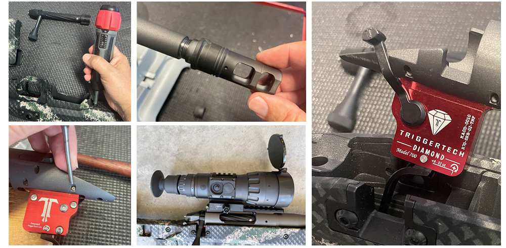 Trijicon REAP-IR  60 mm thermal riflescope, TriggerTech Diamond, SureFire  SOCOM muzzle brake