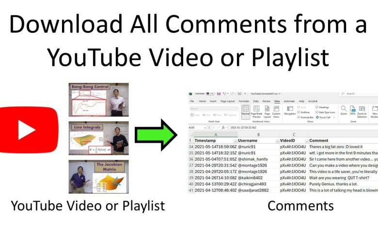 Download All Comments from a YouTube Video or Playlist