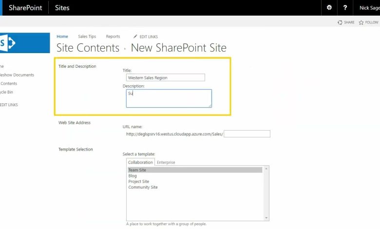 Creating a SharePoint Site/Subsite