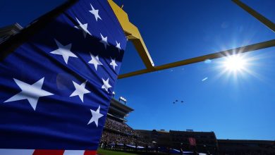 Parachutist at Armed Forces Bowl gets caught in wire, falls into crowd