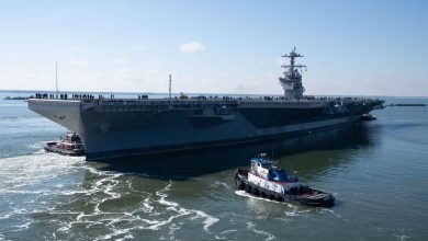 Newest Ford-class carrier USS John F. Kennedy heads to sea for testing
