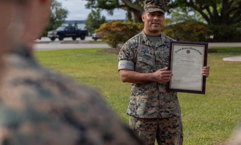Marine promoted to gunnery sergeant after beating lymphatic cancer