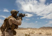 Marines train to shoot down combat drones with standard weapons