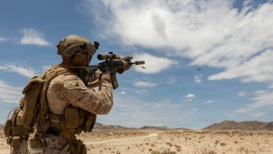 Marines train to shoot down combat drones with standard weapons