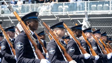 Space Force Honor Guard showcases new ceremonial uniform in DC Grand Prix