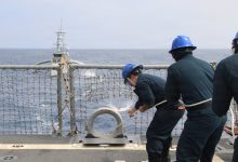 US destroyer practices at-sea drone refueling