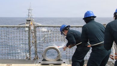 US destroyer practices at-sea drone refueling